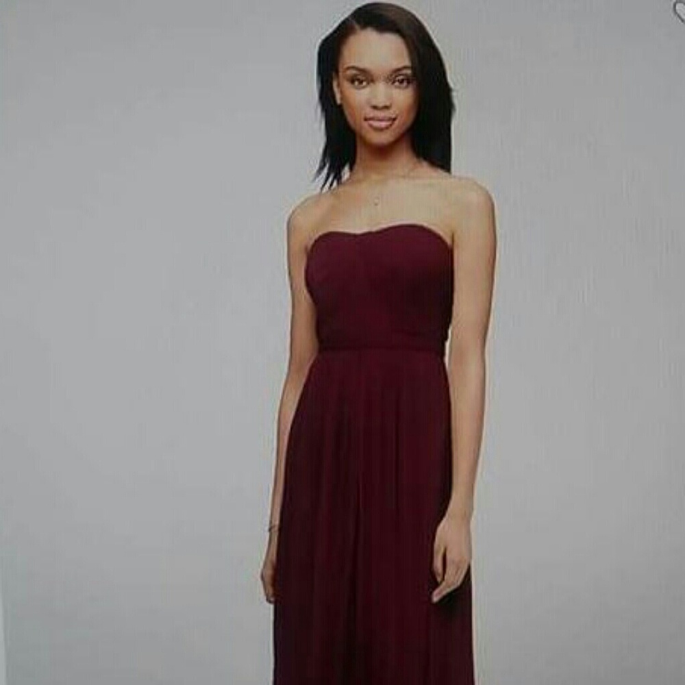 Strapless long bridesmaid dress